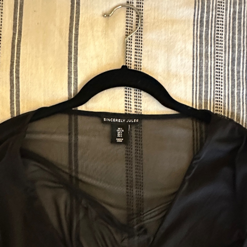 Sincerely Jules Black Sheer Crop Top